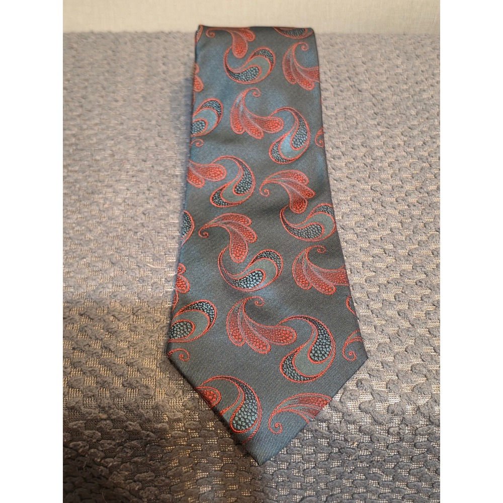Alcione for todays man Silk Paisley Tie Made in Italy Gray Red Blue Necktie